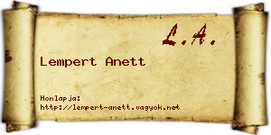 Lempert Anett névjegykártya
